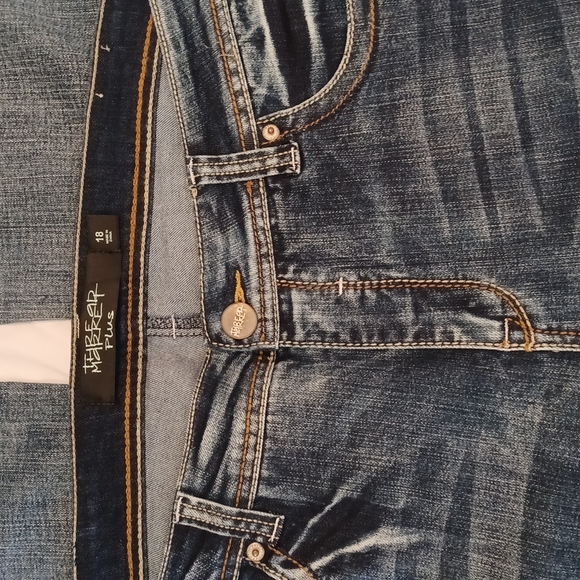 Thread Market Dark Wash Denim Jeans Wide Leg FLARE 18 - Picture 6 of 9